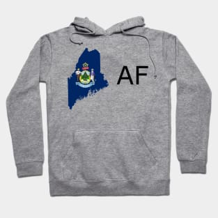 Maine Flag State Outline AF (black) Hoodie